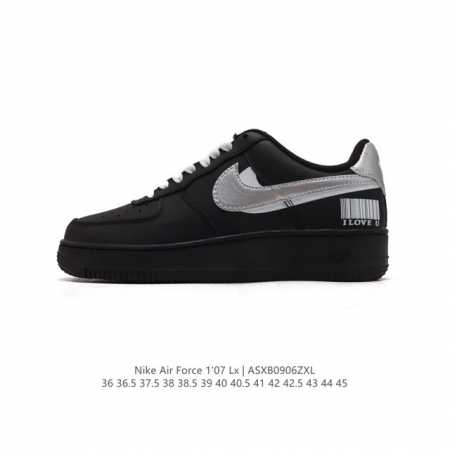 头层皮 耐克 Nike Air Force 1 '07 Low 空军一号含气垫 低帮百搭厚底增高休闲运动板鞋。柔软、弹性十足的缓震性能和出色的中底设计，横跨复古 - 点击图像关闭
