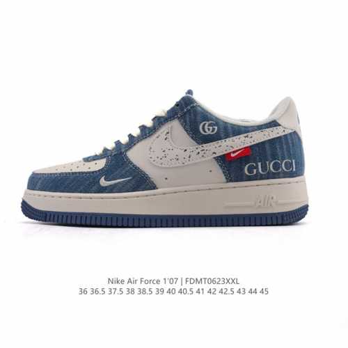 公司级 Af1耐克 Nike Air Force 1 ‘07 Low 空军一号 小白鞋 厚底增高百搭运动板鞋 Gucci联名 原楦头原纸板 打造纯正空军版型，专