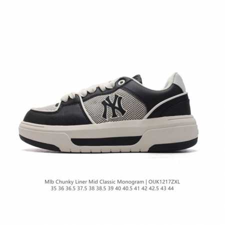 Mlb Chunky Liner Mid人气单品学长鞋系列轻量增高厚底百搭休闲运动板鞋轻便胶鞋 高级街头休閒品牌鞋。Mlb Chunky Liner 学长鞋是从 - 点击图像关闭