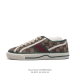 Gucci 古奇 小白鞋 古驰奢侈品男运动鞋休闲鞋子 Gucci Tennis 1977老花帆布鞋，经典耐穿复古感满满的gucci老花帆布鞋老花满印板鞋 红绿
