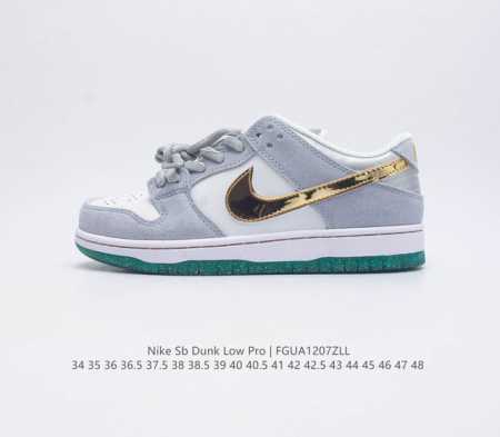 耐克 Nike Sb Dunk Low Pro 男 女滑板鞋 经典复古运动鞋 采用低帮设计 塑就经典 Dunk 风格 鞋垫后跟搭载 Zoom Air 气垫 加衬 - 点击图像关闭