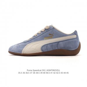 Puma Speedca Og 彪马极速赛车系列低帮德训风拼接复古百搭休闲运动赛车鞋 鞋款从80、90年代赛车手所穿的防火赛车鞋为原型，鞋身线条模仿了赛车的流线