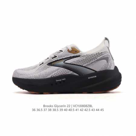 新品公司级 Brooks布鲁克斯Glycerin 22甘油 跑步鞋男女新款透气缓震支撑运动 甘油22跑鞋是布鲁克斯。甘油22拥有非常亮眼的外观设计，采用了鲜艳夺 - 点击图像关闭