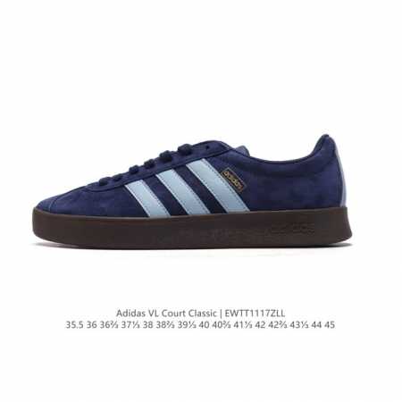 阿迪达斯 Adidas Vl Court Classic Shoes 运动休闲板鞋德训鞋 T头鞋 这款adidas经典运动鞋，以经典造型塑就百搭风格。灵感源自a - 点击图像关闭