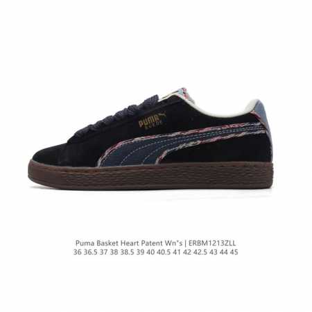 彪马 Puma Basket Heart Patent 男女士厚底增高休闲板鞋。Puma Basket以puma Suede为设计原型,1971年以篮球鞋为设计 - 点击图像关闭