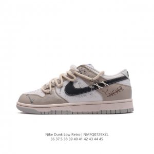 耐克 Nike Dunk Low Retro 运动鞋复古板鞋 双鞋带 解构绑带，作为 80 年代经典篮球鞋款，起初专为硬木球场打造，后来成为席卷街头的时尚标杆，