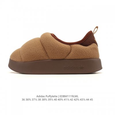 小红书各平台爆款 阿迪达斯 男女同款运动鞋 Adidas puffylette 阿迪达斯三叶草 毛毛虫 复古百搭厚底增高运动板鞋。Adidas Original