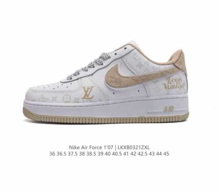Louis Vuitton X Nike Air Force 1 Low 路易威登联名 耐克 空军一号 Af1 低帮百搭休闲厚底增高运动板鞋 柔软 弹性十足的缓 - 点击图像关闭