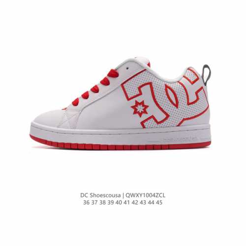 街头装品牌 Dcshoecousa时尚鞋子男女鞋休闲板鞋低帮圆头百搭 琉凤大底耐磨滑板鞋皮质运动舒适bmx板鞋dc。鞋型经典百搭，低帮系带设计，皮革鞋面，装饰品