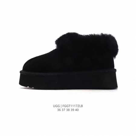 Ugg雪地靴大毛领！秋冬必备款｜独家实拍官方经典款秋冬羊皮毛一体加绒加厚雪地靴 皮革 舒适柔软时尚 耐磨增高保暖 低帮 运动休闲鞋 女款栗色 尺码：36－40 - 点击图像关闭