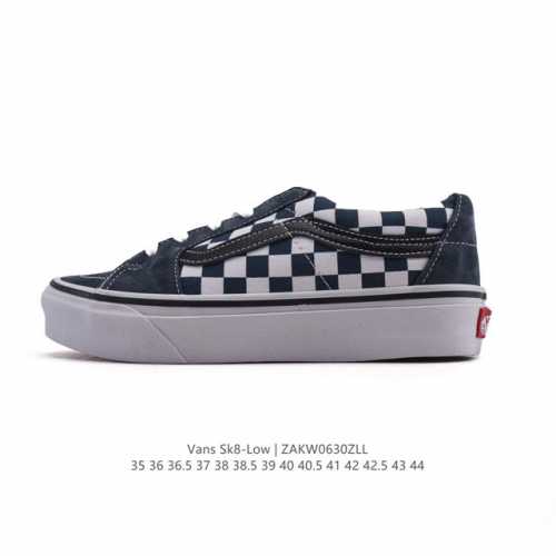 万斯 Vans Sk8-Low 经典款 小红书爆款低帮休闲帆布拼接硫化板鞋 工艺：硫化1:1 重量1:1、真标、原钢印、材质标、鞋型标、合格证 尺码：35 36