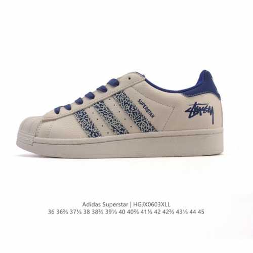 公司级 真标 阿迪达斯 Adidas Superstar 2025年新款鞋子 蛇年新款经典贝壳头系列 新款休闲板鞋潮流男女士运动鞋。鞋面柔软皮革拼接材质 标志性