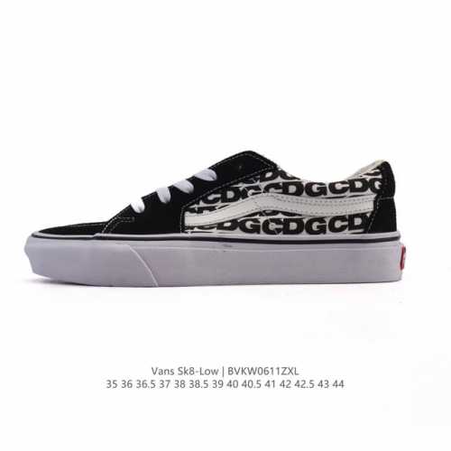 万斯 Vans Sk8-Low 经典款 小红书爆款低帮休闲帆布拼接硫化板鞋 工艺：硫化1:1 重量1:1、真标、原钢印、材质标、鞋型标、合格证 尺码：35 36