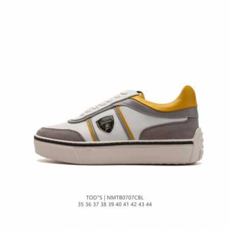Tod'S托德斯舒适防滑运动鞋小牛皮鞋面橡胶厚底鞋底光滑皮革板鞋 白色 小白鞋，圆头款式 英伦风 夏#男女士运动慢跑鞋，材质进阶，轻便至简 新系列 皮革运动休闲 - 点击图像关闭