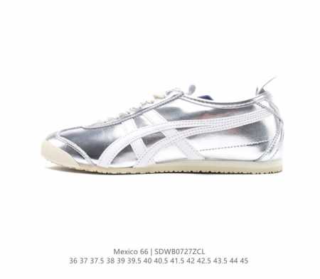 特价头层皮鬼冢虎系列 Asics Tiger Mexico 66 鬼冢虎阿斯克斯牛皮面经典休闲跑鞋 原盒原标半码 官方四联吊牌 纸板带钢印中底 乳胶组合鞋垫 码 - 点击图像关闭