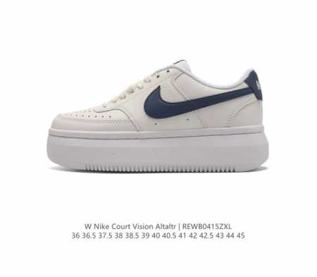 Nike耐克新款nike Court Vision Alta Ltr 厚底增高运动休闲板鞋。时尚设计，巧妙融合皮革材质搭配加高鞋底。出众篮球鞋外观搭配柔软鞋舌， - 点击图像关闭