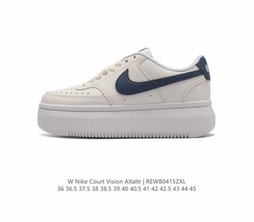 Nike耐克新款nike Court Vision Alta Ltr 厚底增高运动休闲板鞋。时尚设计，巧妙融合皮革材质搭配加高鞋底。出众篮球鞋外观搭配柔软鞋舌，