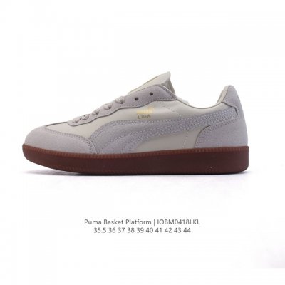puma 彪马 Basket platform 蕾哈娜 平底厚底增高休闲鞋男女款运动板鞋。Basket防水台是新鲜的puma风格，从 年代的垃圾时尚中汲取灵感。