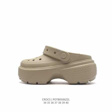 Crocs 沙滩洞洞鞋 女休闲厚底增高凉拖鞋 卡骆驰杨幂同款 厚底增高凸显大长腿沙滩鞋 选择尺码时 建议选大一码 脚感更舒适 这款没有鞋盒 类型：女鞋 尺码：3 - 点击图像关闭