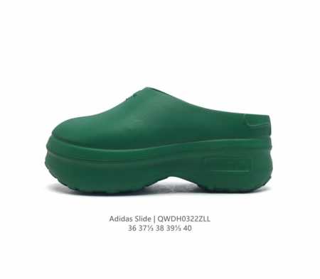 阿迪达斯 Adidas 夏季沙滩涉水百搭休闲拖凉拖鞋 超厚底增高女鞋包头凉拖鞋 采用超轻95% 注塑 Eva塑料,5%泡沫塑料发泡缓震物料成型鞋底 类型 女鞋 - 点击图像关闭