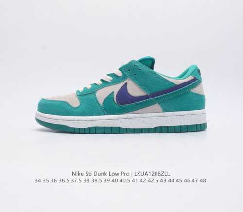 耐克 Nike Sb Dunk Low Pro 男 女滑板鞋 经典复古运动鞋 采用低帮设计 塑就经典 Dunk 风格 鞋垫后跟搭载 Zoom Air 气垫 加衬