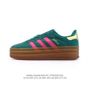 120 【真标】阿迪达斯（Adidas）2025年新款 新年红鞋子 三叶草 Gazelle Bold复古怀旧风厚底增高运动板鞋潮。阿迪达斯万年不败的人气鞋款Ga
