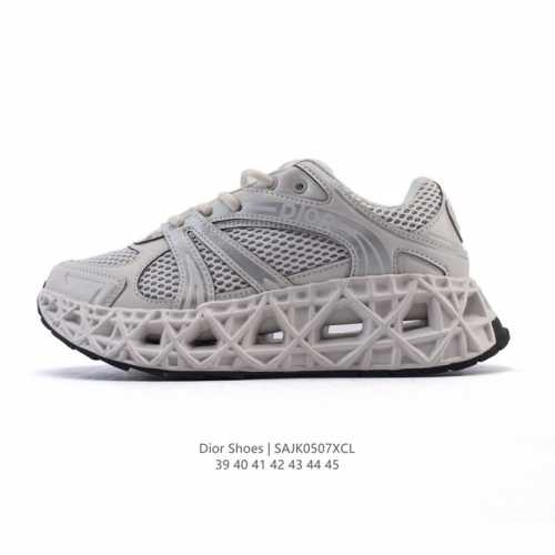 公司级 Dior 迪奥 高奢品牌 彰显高级气质 Dior 运动鞋低帮系列复古休闲鞋时尚慢跑鞋厚底老爹鞋圆头系带 运动跑鞋 生活休闲鞋 男款 时髦单品 时尚百搭