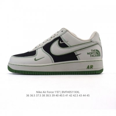 公司级 耐克 Nike Air Force 1 '07 Low 空军一号含气垫 小白鞋 2025年 蛇年新款 北面北脸联名 低帮百搭厚底增高休闲运动板鞋。柔软、