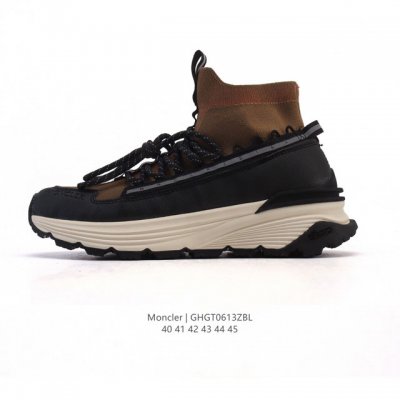 公司级 Moncler 盟可睐 蒙口 Trailgrip Gtx 抗撕裂材质山地户外运动鞋 厚底增高 筒袜式中高帮男女鞋。鞋身采用Cordura防撕裂尼龙 Go
