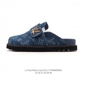 新品公司级 Lv路易威登勃肯包头拖鞋！ Louis Vuitton Cosy 时尚 舒适 包头 圆头 2025年新款拖鞋Lv Easy拖鞋 1Ac9Mf圆头套脚