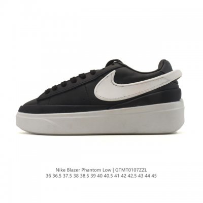耐克 新款 Nike Blazer Phantom Low男女子运动板鞋 厚底增高休闲鞋。采用轻盈利落设计，焕新演绎经典鞋款。该鞋款带来舒适足底体验，结合鞋侧壁