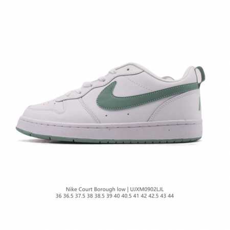 耐克 Nike 男女子运动鞋 Court Borough Low 小空军低帮板鞋。1.其皮革材质的鞋面结合网眼鞋舌，在出众外观与质感的同时提供稳固支撑，并且提升 - 点击图像关闭