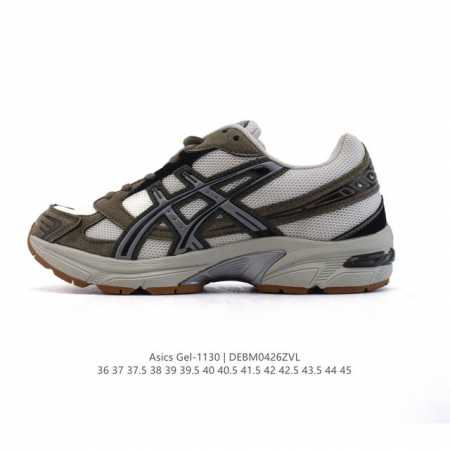 Asics 亚瑟士 新款情侣健步减震复古鞋Gel- 男女时尚透气运动潮流耐磨休闲鞋 选用网眼与皮革相接，复古而富有层次感。网布搭配金属感线条，虎爪 Logo 加 - 点击图像关闭