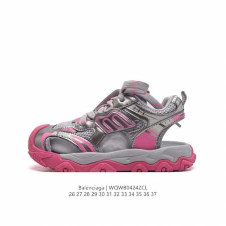童鞋 巴黎世家 Balenciaga Triple S Track 凉鞋 包头凉拖鞋 爆款推荐高品质 巴黎世家凉鞋 原版发泡大底舒服防滑耐磨老爹凉鞋 类型：儿童 - 点击图像关闭