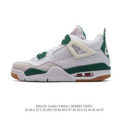 真标 耐克 Nike Air Jordan 4 Retro Og迈克尔 乔丹aj4代乔4 中帮复古休闲运动文化篮球鞋。秉承轻量化的速度型篮球鞋设计思想完成设计， - 点击图像关闭