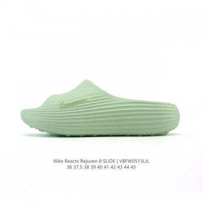 新品 耐克 Nike Reactx Rejuven8 Slide 沙滩拖鞋 露趾拖鞋 一体成型 一脚蹬 厚底增高休闲柔软回弹耐磨踩屎感透气凉拖鞋 25夏季新款轻