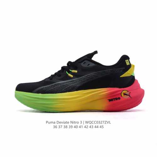 180 【公司级】彪马(Puma) Deviate Nitro3男女士2025年新款跑步鞋减震舒适缓冲回弹简约软底运动鞋注氮泡沫橡胶鞋垫耐磨防滑百搭老爹鞋 De