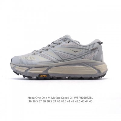 公司级 玛法特二代 Hoka One One Mafate Speed 2 Low 轻量低帮户外越野跑鞋 户外山脉越野轻量运动跑鞋。鞋面用轻的无缝架构，鞋带用了