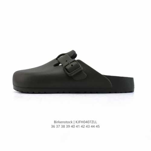 公司级德国百年知名鞋履品牌 勃肯Birkenstock Boston Suede Shearling 波士顿系列休闲凉拖鞋 低帮牛皮绒面革复古软木底包头露跟休闲