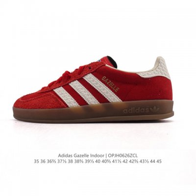 公司级 阿迪达斯 Adidas Originals Gazelle Indoor复古三叶草防滑透明橡胶板鞋经典运动鞋。这款经典鞋,忠于原版设计,缀撞色三条纹和鞋