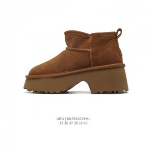 公司级 UGG 中帮靴子 雪地靴 俏皮可爱的百变造型， 美国轻奢品牌UGG 平底系列冬季羊毛一体雪地休闲保暖毛毛家居包头棉鞋。官方同步包装 检验标 材料采用原厂