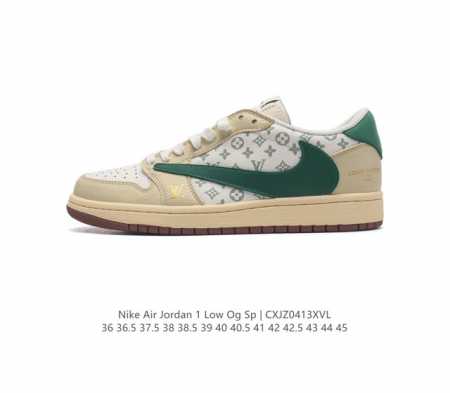 当红嘻哈歌手特拉维斯 斯科特联乘路易威登louis Vuitton X Travis Scott X Nike Air Jordan 1 Low Og S Da - 点击图像关闭
