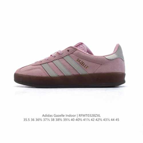 160 阿迪达斯 Adidas Originals Gazelle Indoor复古三叶草防滑透明橡胶板鞋经典运动鞋。这款经典鞋,忠于原版设计,缀撞色三条纹和鞋