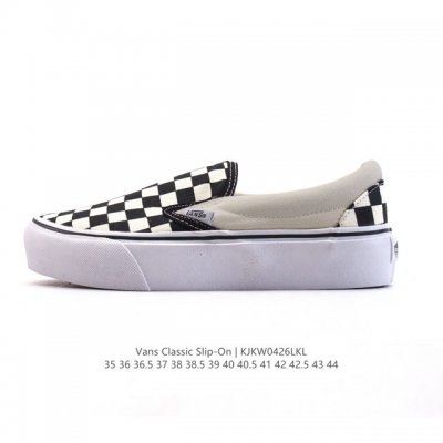 万斯 Vans 中性Classic Slip-On 棋盘格 帆布鞋 硫化板鞋 休闲低帮 运动鞋。Vans的棋盘格鞋款千千万，但Slip-On系列绝对是经典中的经