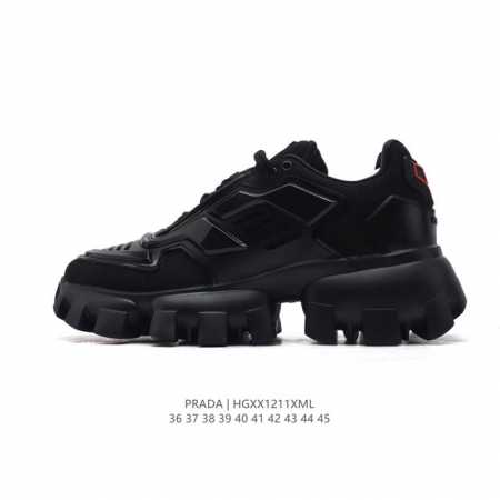 公司级 Prada系列／Prada 普拉达男女士厚底增高运动跑步鞋 时尚老爹鞋 Prada.普拉达高端品牌休闲慢跑鞋 完美做工.演绎完美选择的你。 码数: 36 - 点击图像关闭