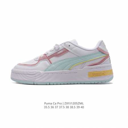 公司级 彪马 Puma Ca Pro 百搭单品彪马复古休闲鞋经典男女板鞋，搭配精心设计的配色组合，营造浓郁的复古氛围。鞋面打孔细节,提升穿着时的舒适度。皮革鞋面 - 点击图像关闭