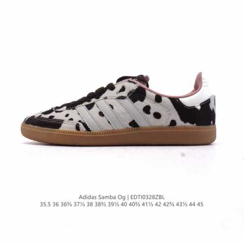公司级 阿迪达斯 德训鞋 Adidas Originals Samba Og Shoes 经典运动鞋小白鞋 奶牛花纹 T头鞋 男女士板鞋 彰显休闲摩登风情的时尚