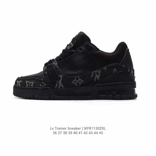 路易威登 Louis Vuitton Lv路易威登板鞋 时尚运动鞋 潮厚底增高鞋 。舒适防滑底和百搭性霸屏整个时尚娱乐圈，细节调整完美主义！采用柔软皮革鞋面，独
