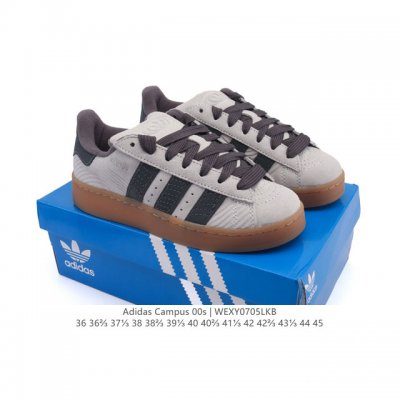 Adidas阿迪达斯.三叶草Campus 00S 翻毛皮面包鞋复古休闲板鞋。千禧回潮！Adidas Campus 00S 经典再现！面包化的Campus鞋款在今