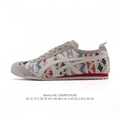 asics 亚瑟士 女鞋真标半码制 配足弓鞋垫 日产经典老牌-鬼塚虎 Onitsuka Tiger Mexico 66经典墨西哥系列复古经典百搭板鞋休闲运动鞋慢